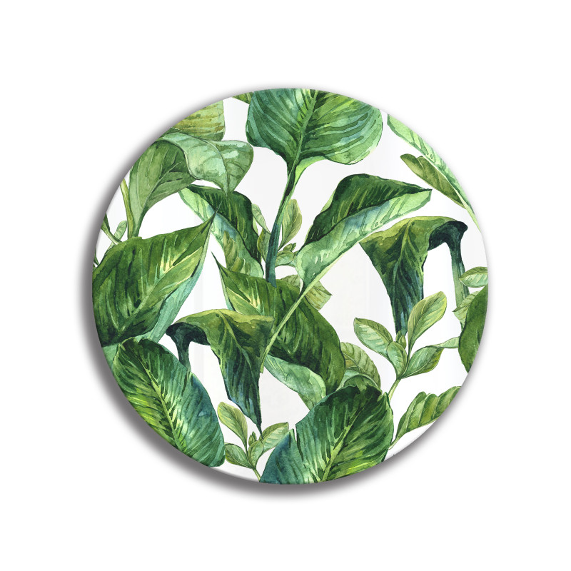 Deska szklana okrągła Liście