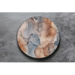 Deska szklana okrągła Marmurek Akwarela