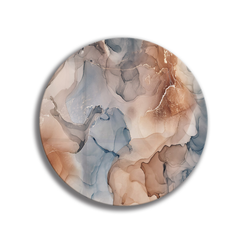 Deska szklana okrągła Marmurek Akwarela