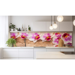 PANEL SZKLANY DO KUCHNI 200x50 cm STORCZYKI DREWNO