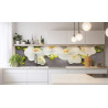 PANEL SZKLANY DO KUCHNI 200x50 cm BIAŁE STORCZYKI