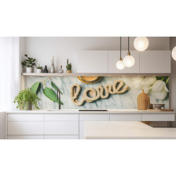 PANEL SZKLANY DO KUCHNI 200x50 cm LOVE