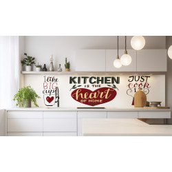 PANEL SZKLANY DO KUCHNI 200x50 cm KUCHNIA SERCE