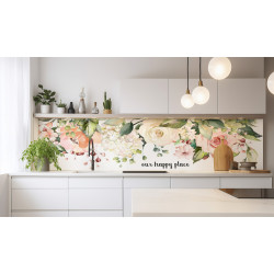 PANEL SZKLANY DO KUCHNI 200x50 cm KWIATY