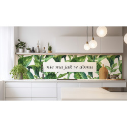 PANEL SZKLANY DO KUCHNI 200x50 cm LIŚCIE