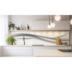 PANEL SZKLANY DO KUCHNI 200x50 cm SZARA ABSTRAKCJA