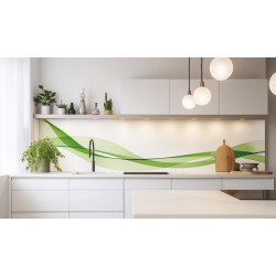 PANEL SZKLANY DO KUCHNI 200x50 cm ZIELONA ABSTRAKCJA