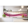 PANEL SZKLANY DO KUCHNI 200x50 cm RÓŻOWO-FIOLETOWA ABSTRAKCJA