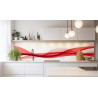 PANEL SZKLANY DO KUCHNI 200x50 cm CZERWONA ABSTRAKCJA