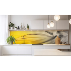 PANEL SZKLANY DO KUCHNI 200x50 cm ŻÓŁTA ABSTRAKCJA