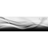 PANEL SZKLANY DO KUCHNI 200x50 cm SZARO-CZARNA ABSTRAKCJA