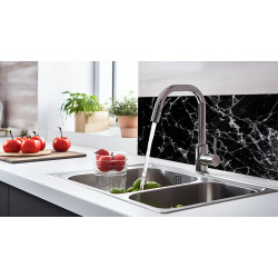 PANEL SZKLANY DO KUCHNI 60x30 cm CZARNY MARMUR