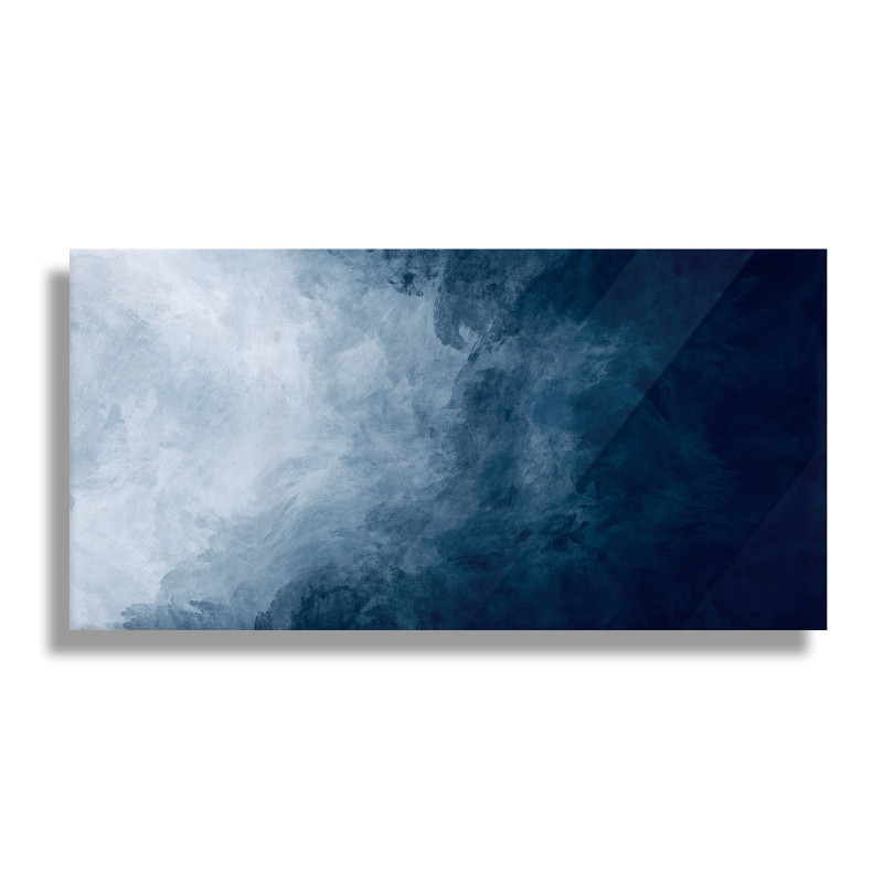 PANEL SZKLANY DO KUCHNI 60x30 cm GRANATOWA ABSTRAKCJA