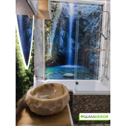 PANEL SZKLANY DO ŁAZIENKI wzór WODOSPAD