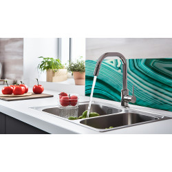 PANEL SZKLANY DO KUCHNI 60x30 cm TURKUSOWY KAMIEŃ