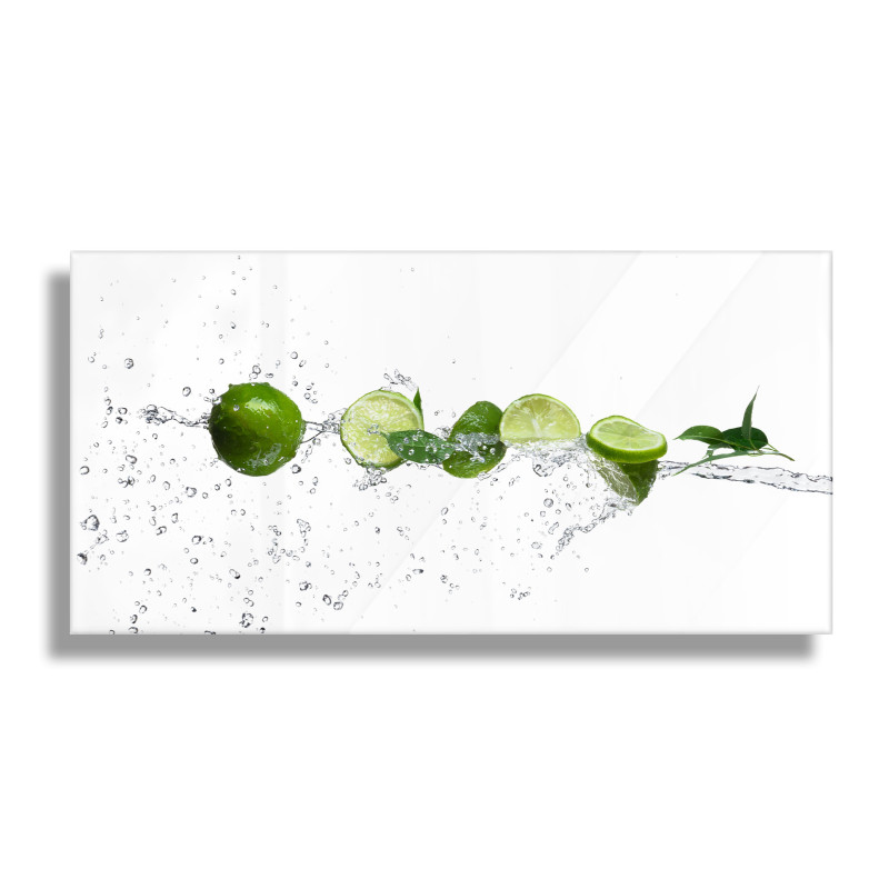 PANEL SZKLANY DO KUCHNI 60x30 cm LIMONKI WODA