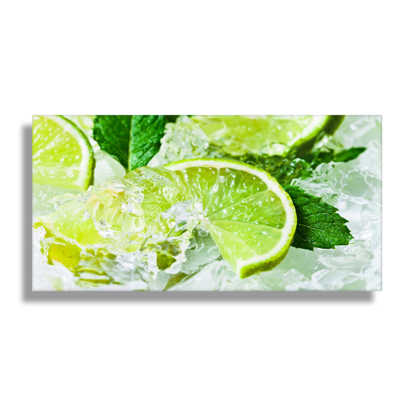 PANEL SZKLANY DO KUCHNI 60x30 cm LIMONKI LÓD