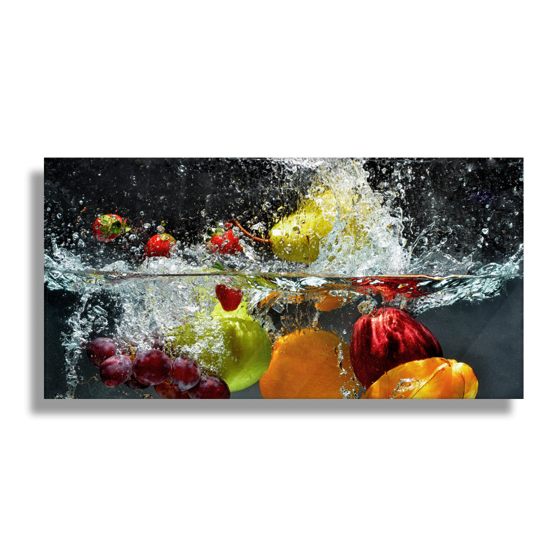 PANEL SZKLANY DO KUCHNI 60x30 cm OWOCE WODA
