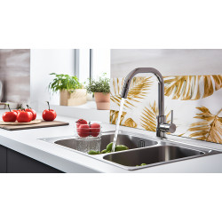 PANEL SZKLANY DO KUCHNI 60x30 cm ZŁOTE LIŚCIE