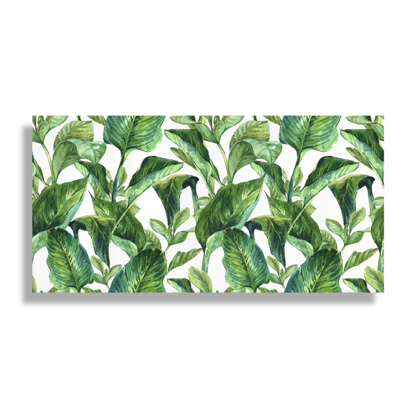 PANEL SZKLANY DO KUCHNI 60x30 cm ZIELONE LIŚCIE