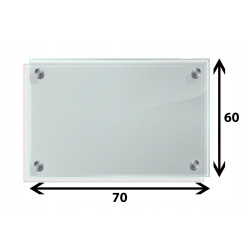 Panel szklany hartowany 70x60 PRZEZROCZYSTY 4mm SREBRNE DYSTANSE