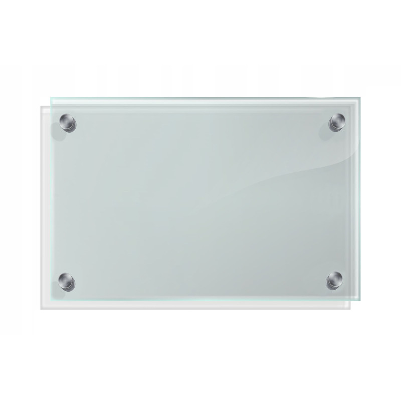 Panel szklany hartowany 70x60 PRZEZROCZYSTY 6mm SREBRNE DYSTANSE