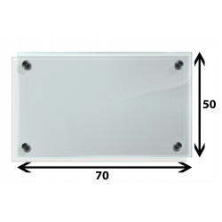 Panel szklany hartowany 70x50 PRZEZROCZYSTY 4mm CZARNE PINY