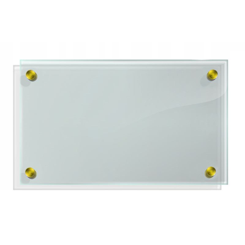 Panel szklany hartowany 80x60 PRZEZROCZYSTY 4mm ZŁOTE DYSTANSE