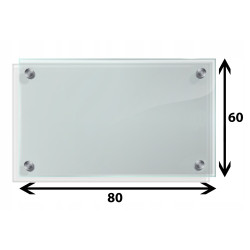 Panel szklany hartowany 80x60 PRZEZROCZYSTY 4mm SREBRNE DYSTANSE