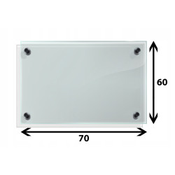 Panel szklany hartowany 70x60 PRZEZROCZYSTY 6mm CZARNE PINY