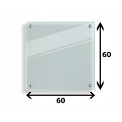 PANEL SZKLANY DO KUCHNI 60x60cm PRZEZROCZYSTY 4mm SREBRNE PINY