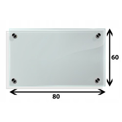 Panel szklany hartowany 80x60 PRZEZROCZYSTY 6mm CZARNE PINY