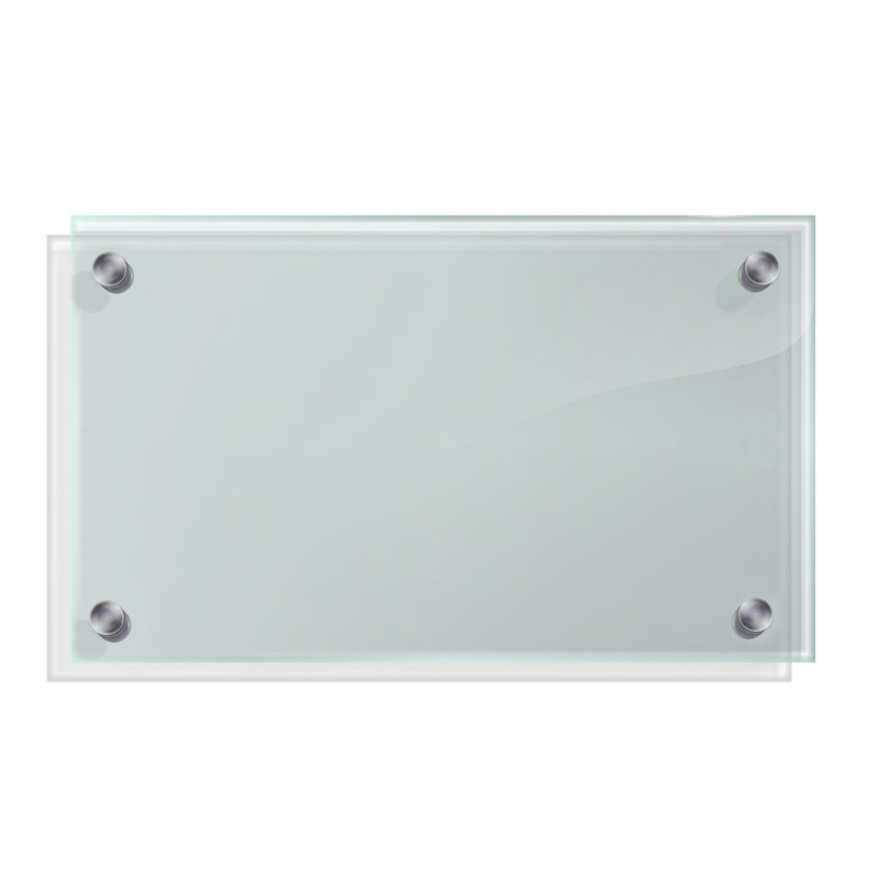 Panel szklany hartowany 80x60 PRZEZROCZYSTY 6mm SREBRNE PINY