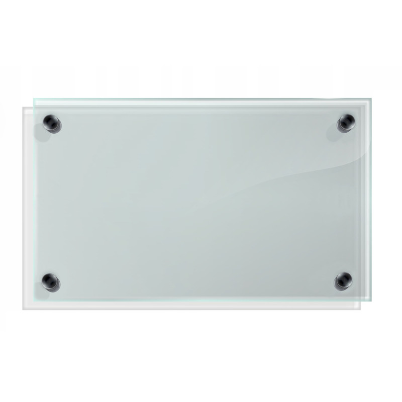 Panel szklany hartowany 70x50 PRZEZROCZYSTY 4mm CZARNE DYSTANSE