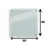 PANEL SZKLANY DO KUCHNI 60x60cm PRZEZROCZYSTY 4mm SREBRNE DYSTANSE