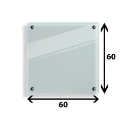 PANEL SZKLANY DO KUCHNI 60x60cm PRZEZROCZYSTY 4mm CZARNE DYSTANSE