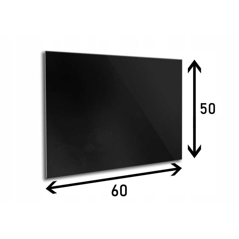 Panel szklany hartowany CZARNY 60x50 cm 4mm
