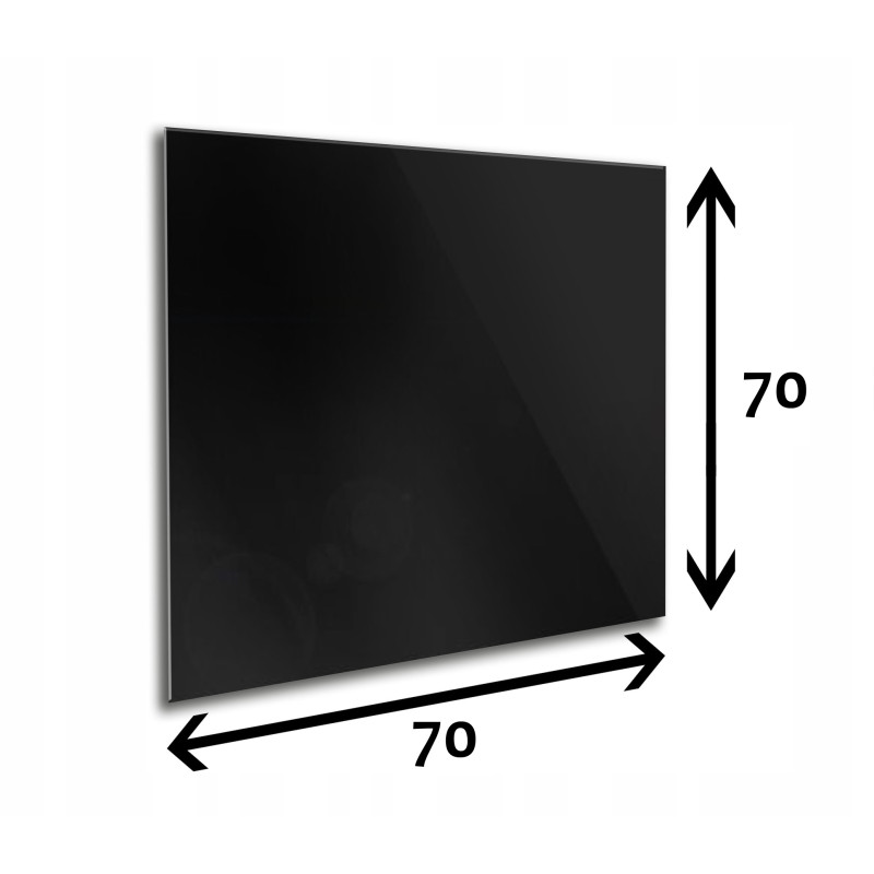 Panel szklany hartowany CZARNY 70x70 cm 6mm