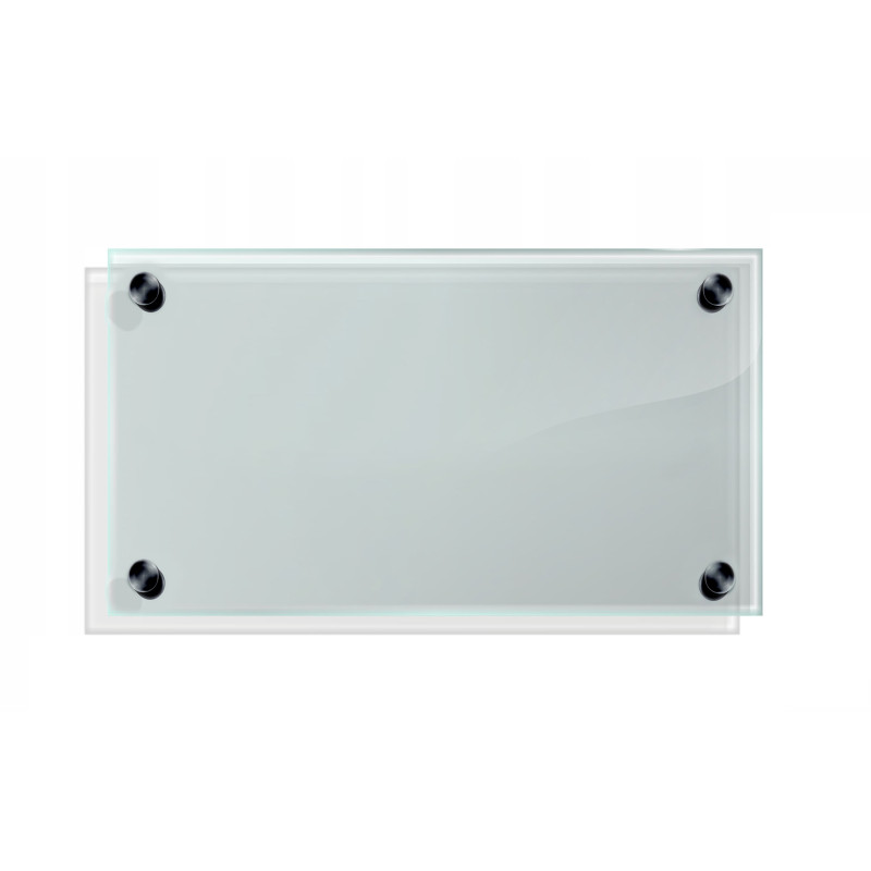 Panel szklany hartowany 60x30 PRZEZROCZYSTY 4mm CZARNE DYSTANSE