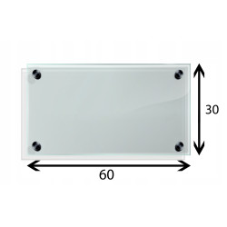 Panel szklany hartowany 60x30 PRZEZROCZYSTY 4mm CZARNE DYSTANSE
