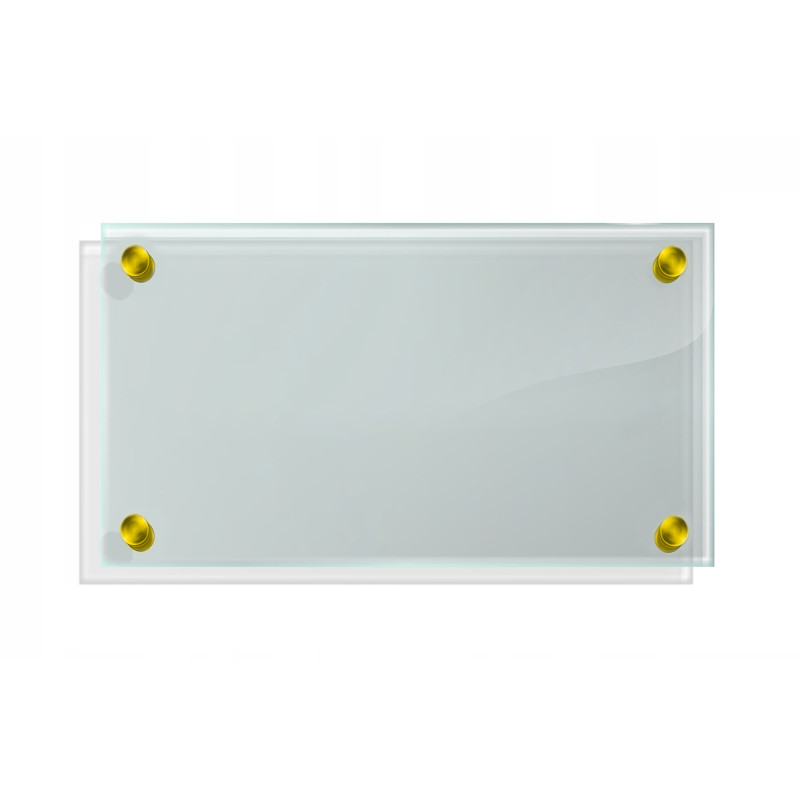 Panel szklany hartowany 60x30 PRZEZROCZYSTY 4mm ZŁOTE PINY