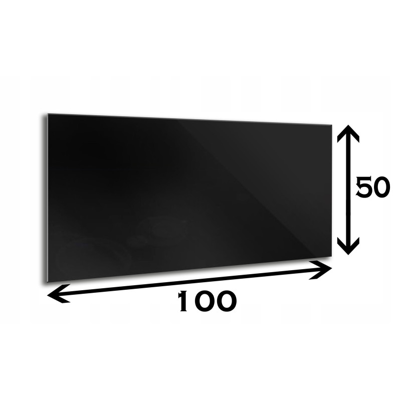 Panel szklany hartowany CZARNY 100x50 cm 6mm