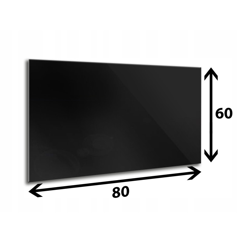 Panel szklany hartowany CZARNY 80x60 cm 6mm