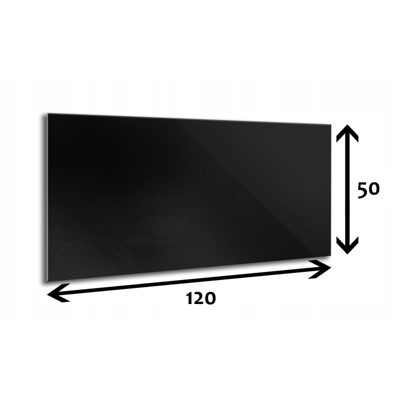 Panel szklany hartowany CZARNY 120x50 cm 6mm