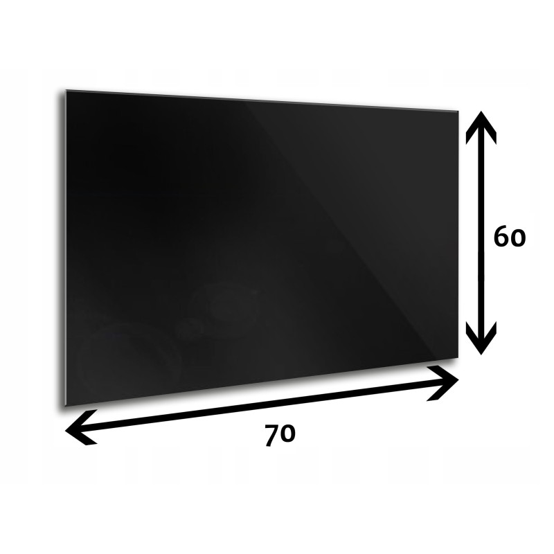 Panel szklany hartowany CZARNY 70x60 cm 6mm