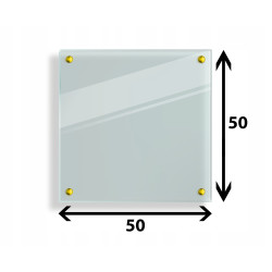 Panel szklany hartowany 50x50 PRZEZROCZYSTY 6mm ZŁOTE DYSTANSE