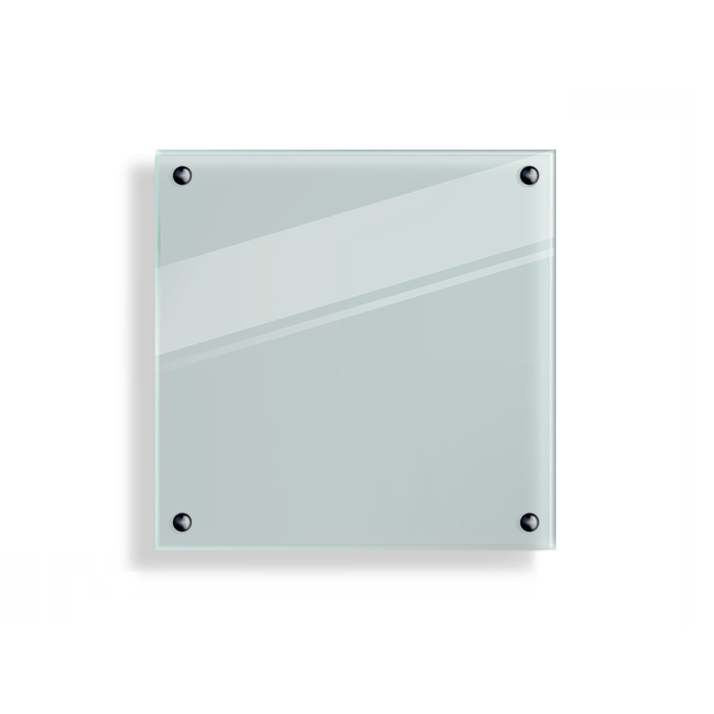 Panel szklany hartowany 50x50 PRZEZROCZYSTY 4mm CZARNE DYSTANSE