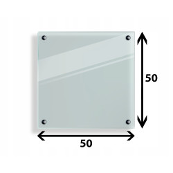 Panel szklany hartowany 50x50 PRZEZROCZYSTY 4mm CZARNE DYSTANSE