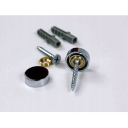 Panel szklany hartowany 60X40 PRZEZROCZYSTY 4mm SREBRNE PINY