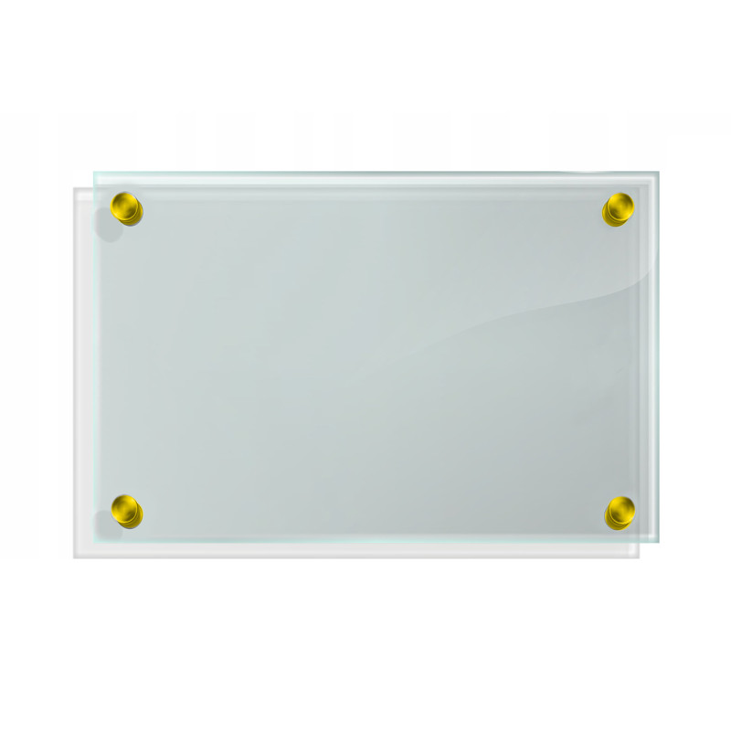 Panel szklany hartowany 60x40 PRZEZROCZYSTY 6mm ZŁOTE DYSTANSE